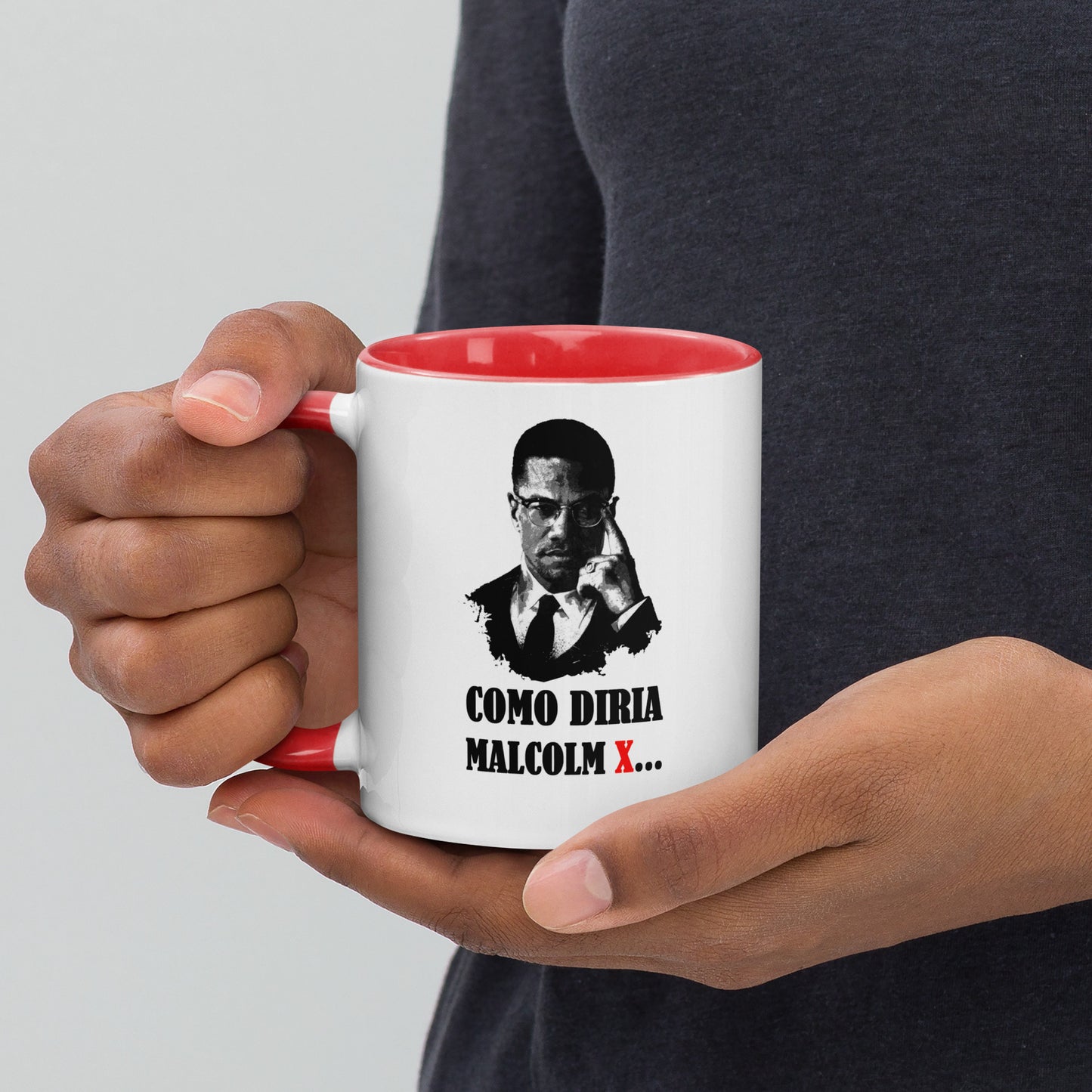 Como diria Malcolm X - Caneca com Cor Interna