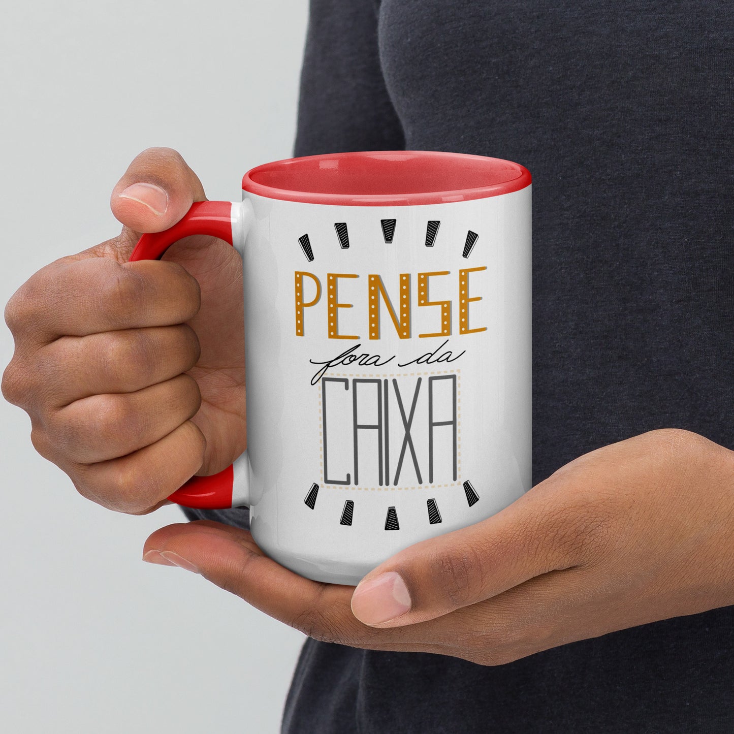 Pense fora da Caixa - Caneca com Cor Interna