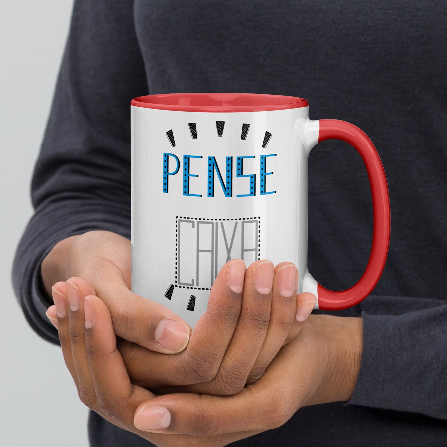 Pense fora da Caixa - Caneca com Cor Interna