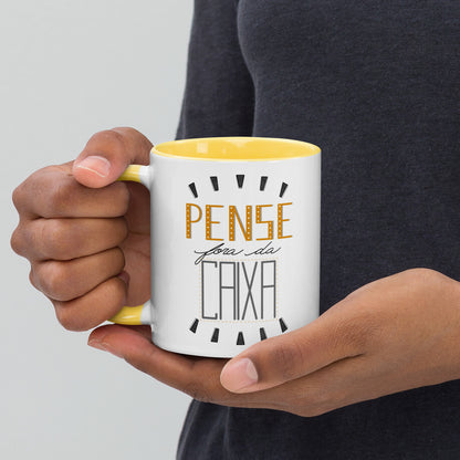 Pense fora da Caixa - Caneca com Cor Interna